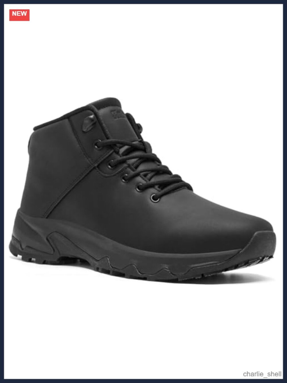 Men's Non Slip Work Boots Slip Resistant Faux Leather Water Resistant Ankle